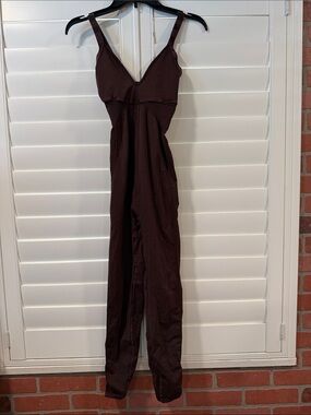 FP Movement by Free People Dark Chocolate Brown Fitted Jumpsuit